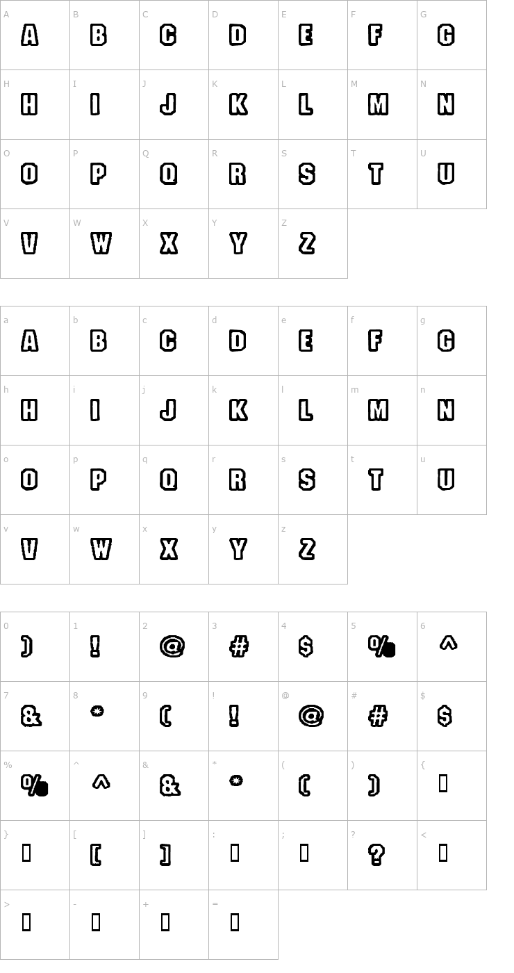 Character Map Fanatika One Font