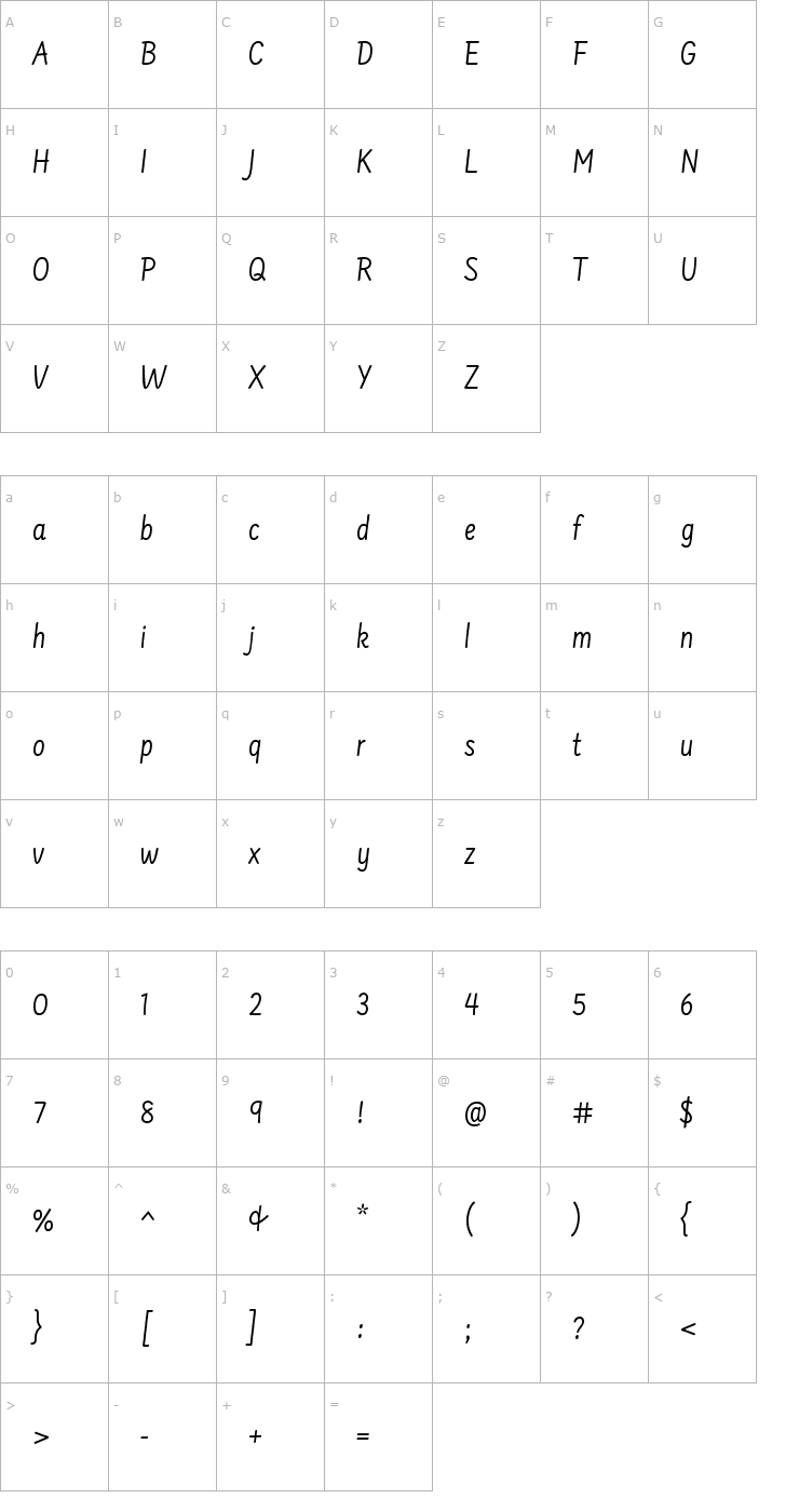 Character Map Farsan Font