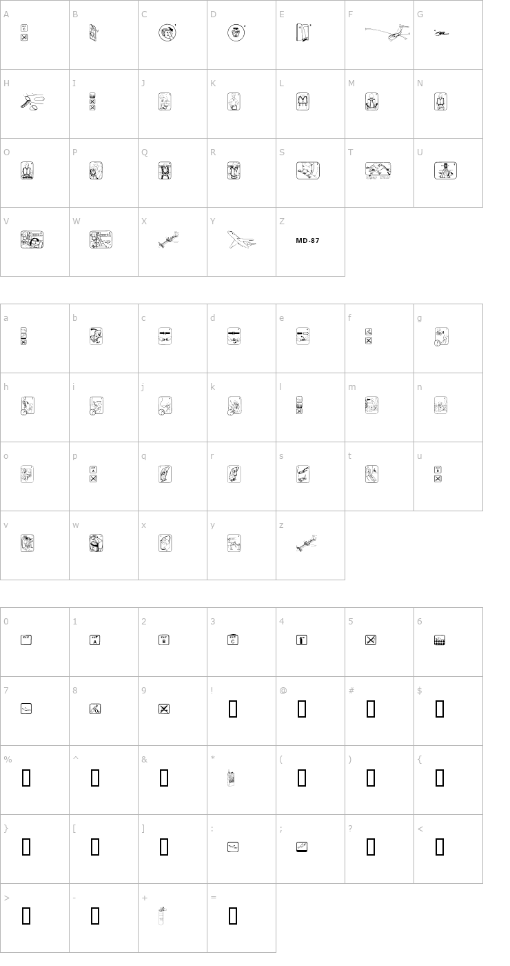 Character Map FastenYourSeatBelt Clean Font