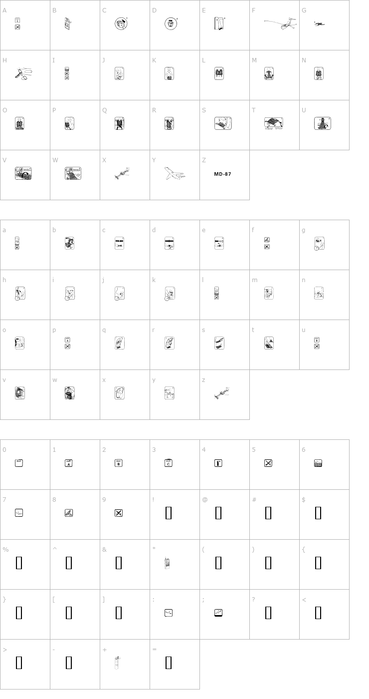 Character Map FastenYourSeatBelt Textured Font