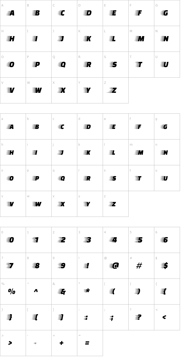 Character Map Faster One Font