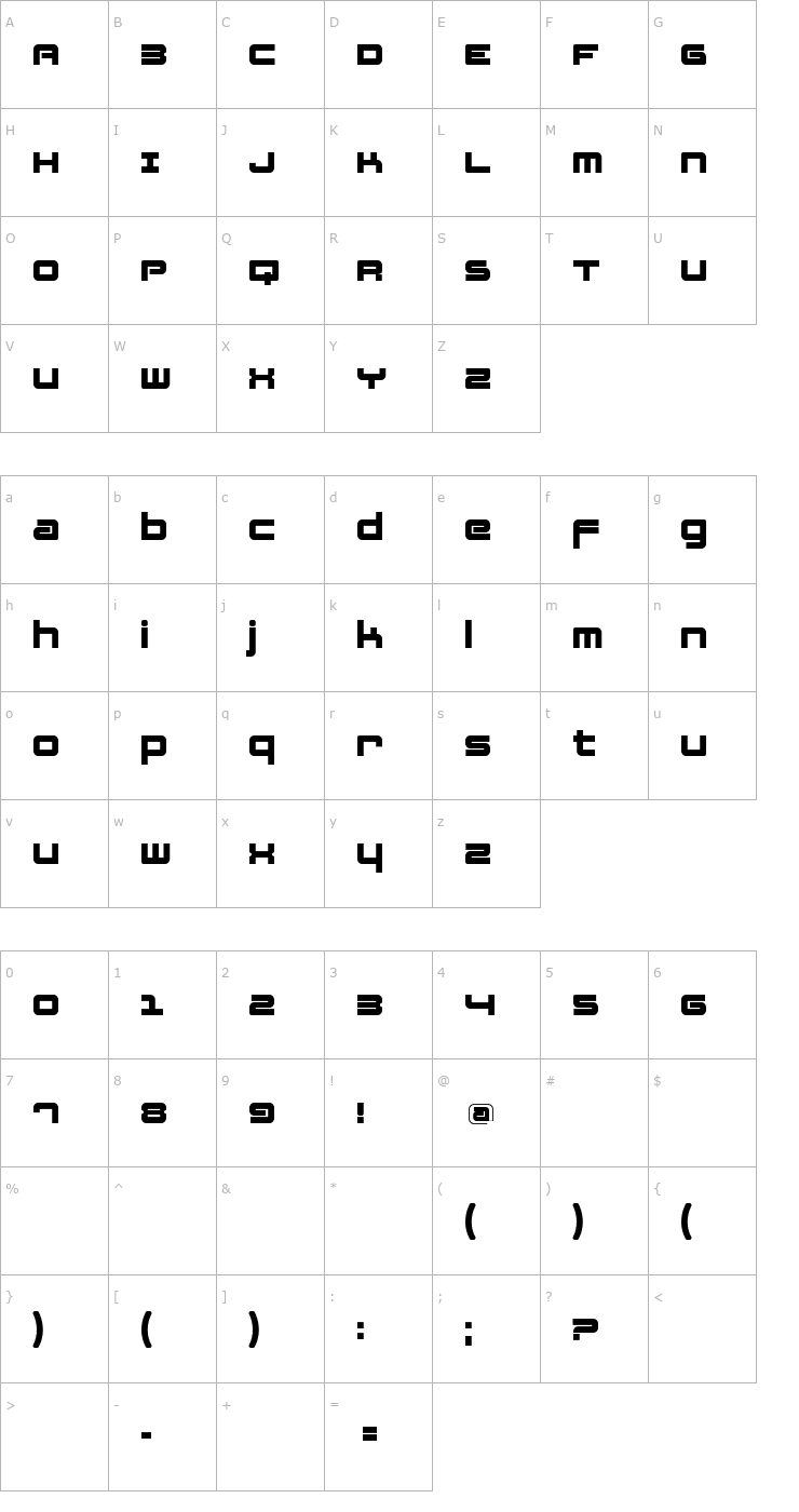 Character Map Fatsans Font