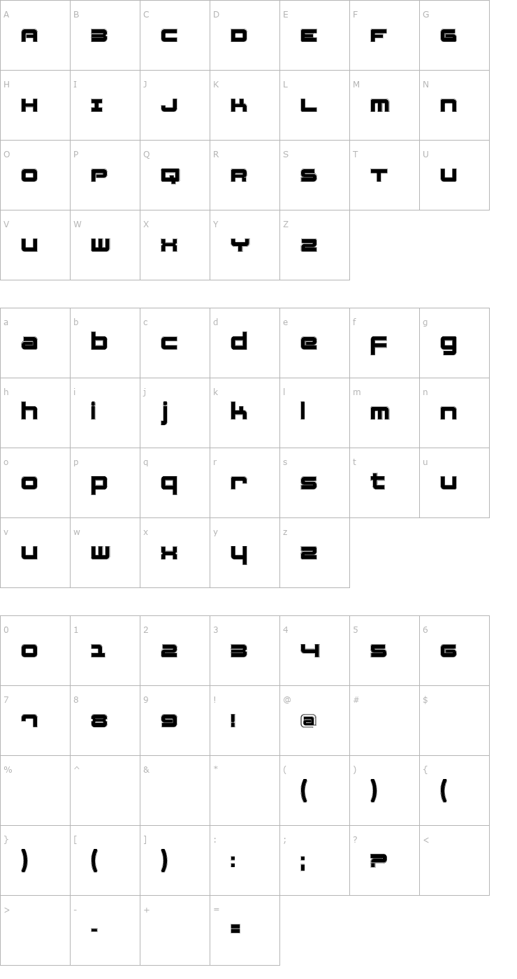 Character Map FatsansContur Font