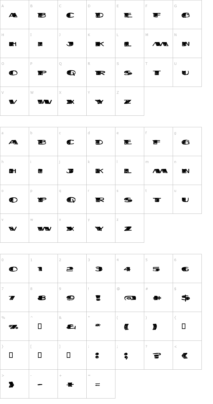 Character Map FatStack BB Font