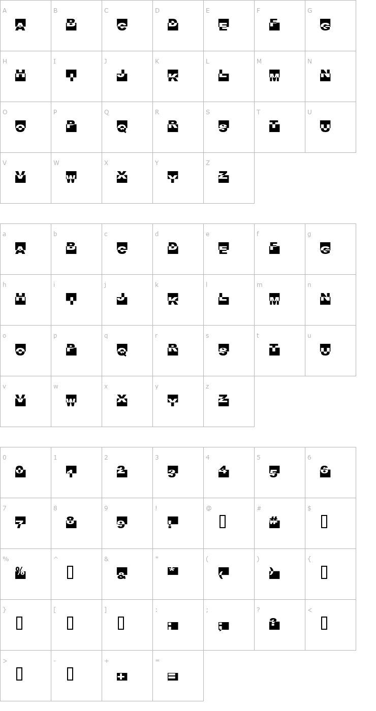 Character Map FE Black Box Font