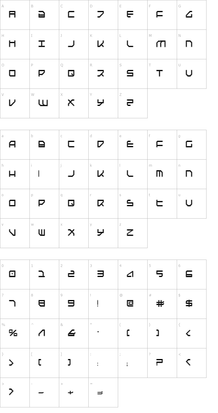 Character Map Federapolis College Font