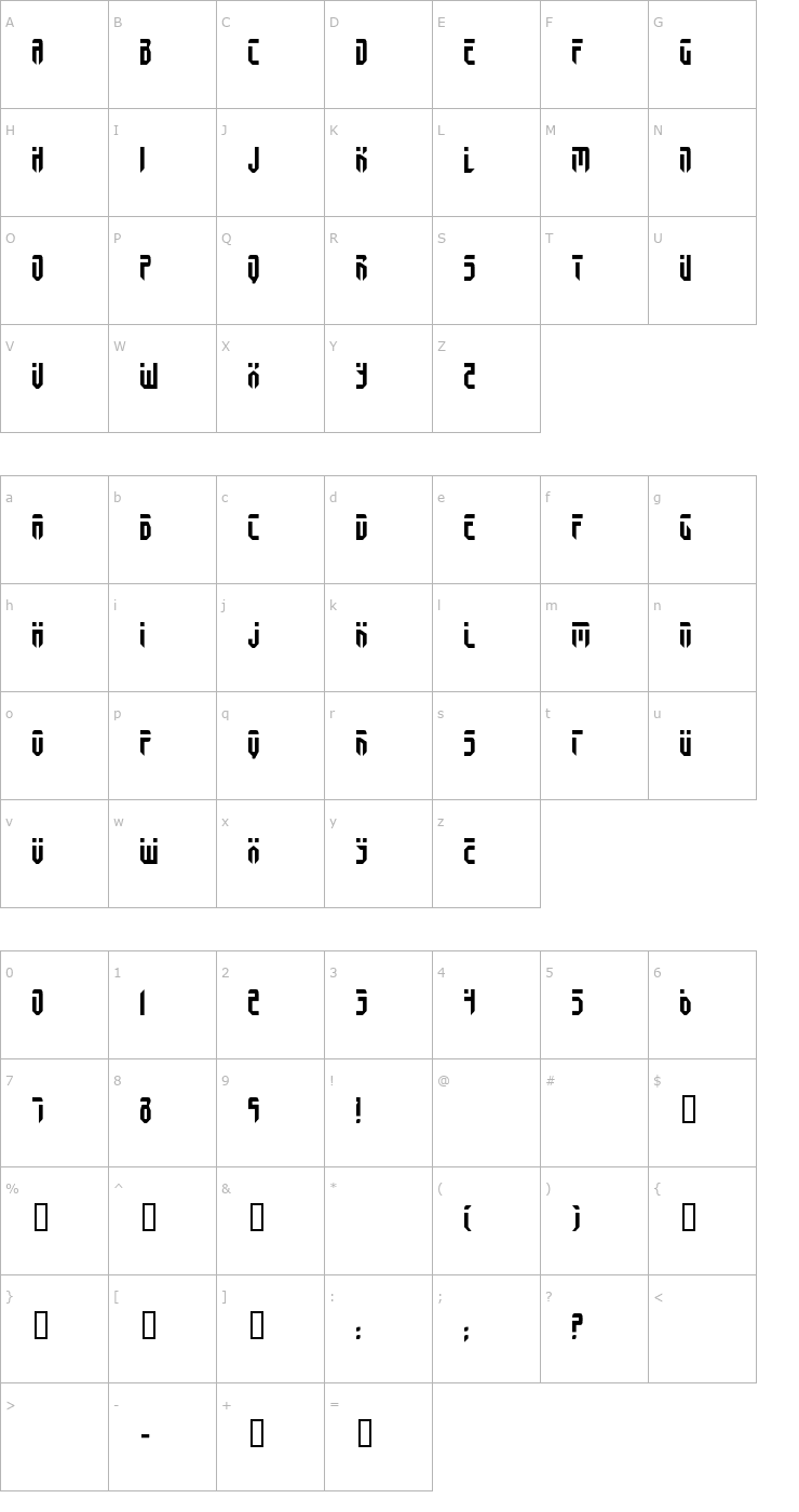 Character Map Fedyral Font