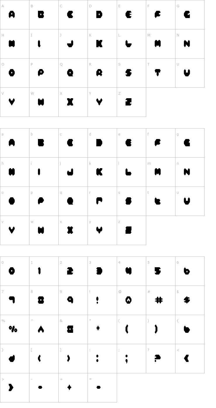 Character Map Feldercarb Condensed Font