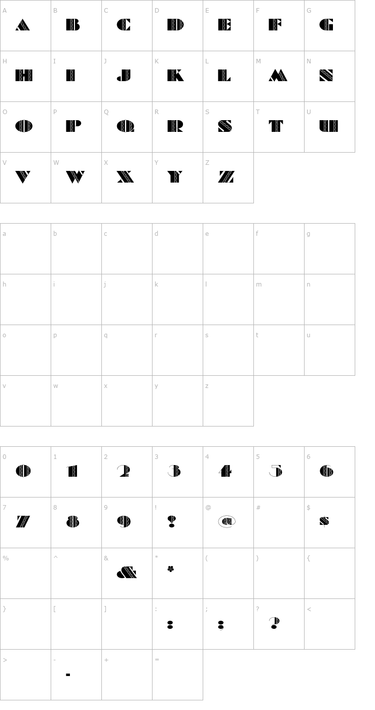 Character Map FeteAccompli Font