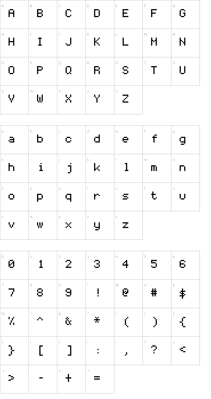 Character Map FFF Mono01 Extended Font