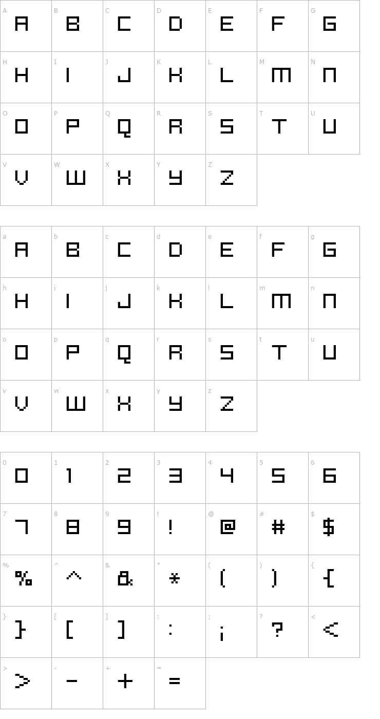 Character Map FFF Reaction Extended Font