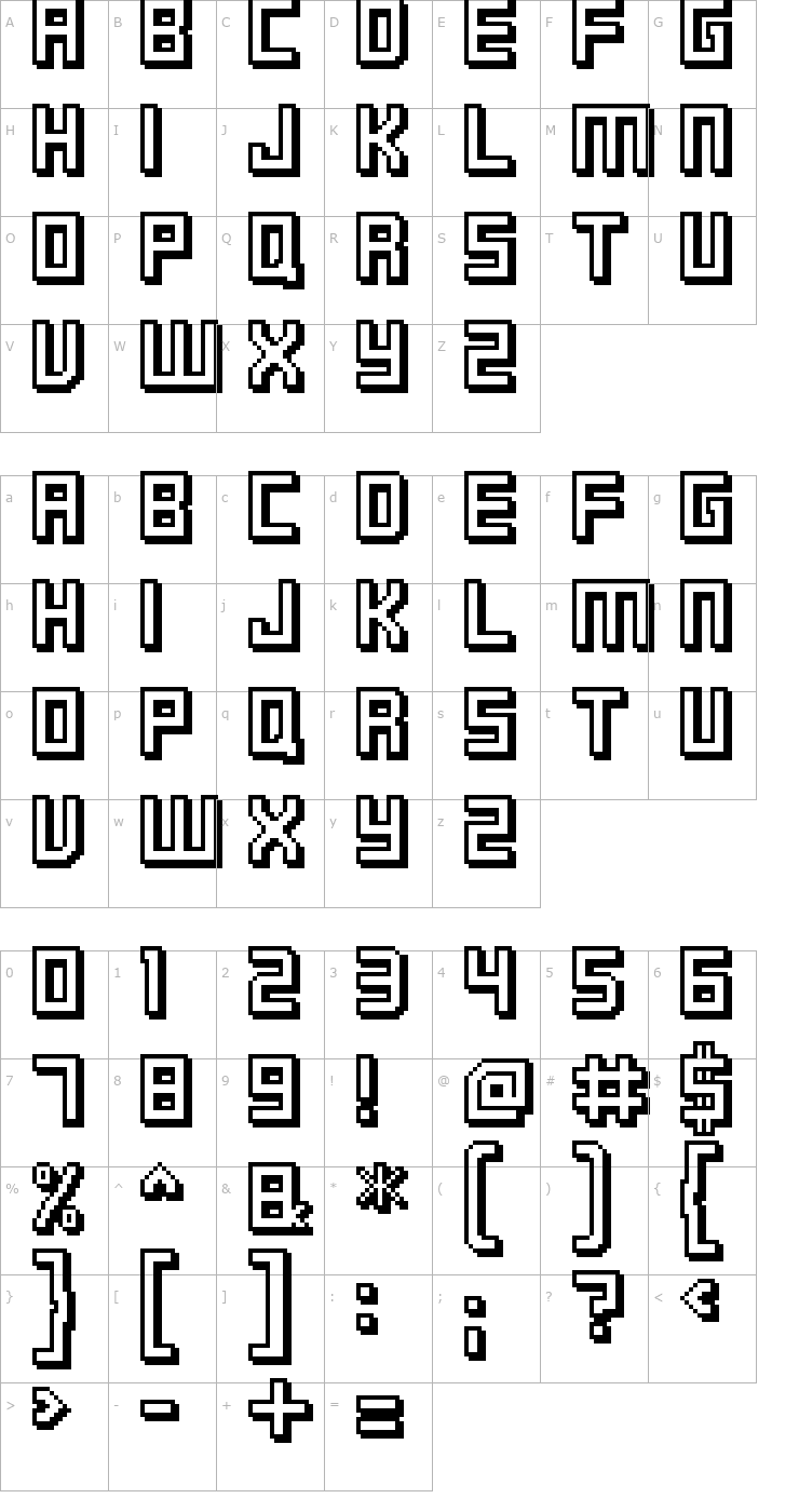 Character Map FFF Timeline 01 Font