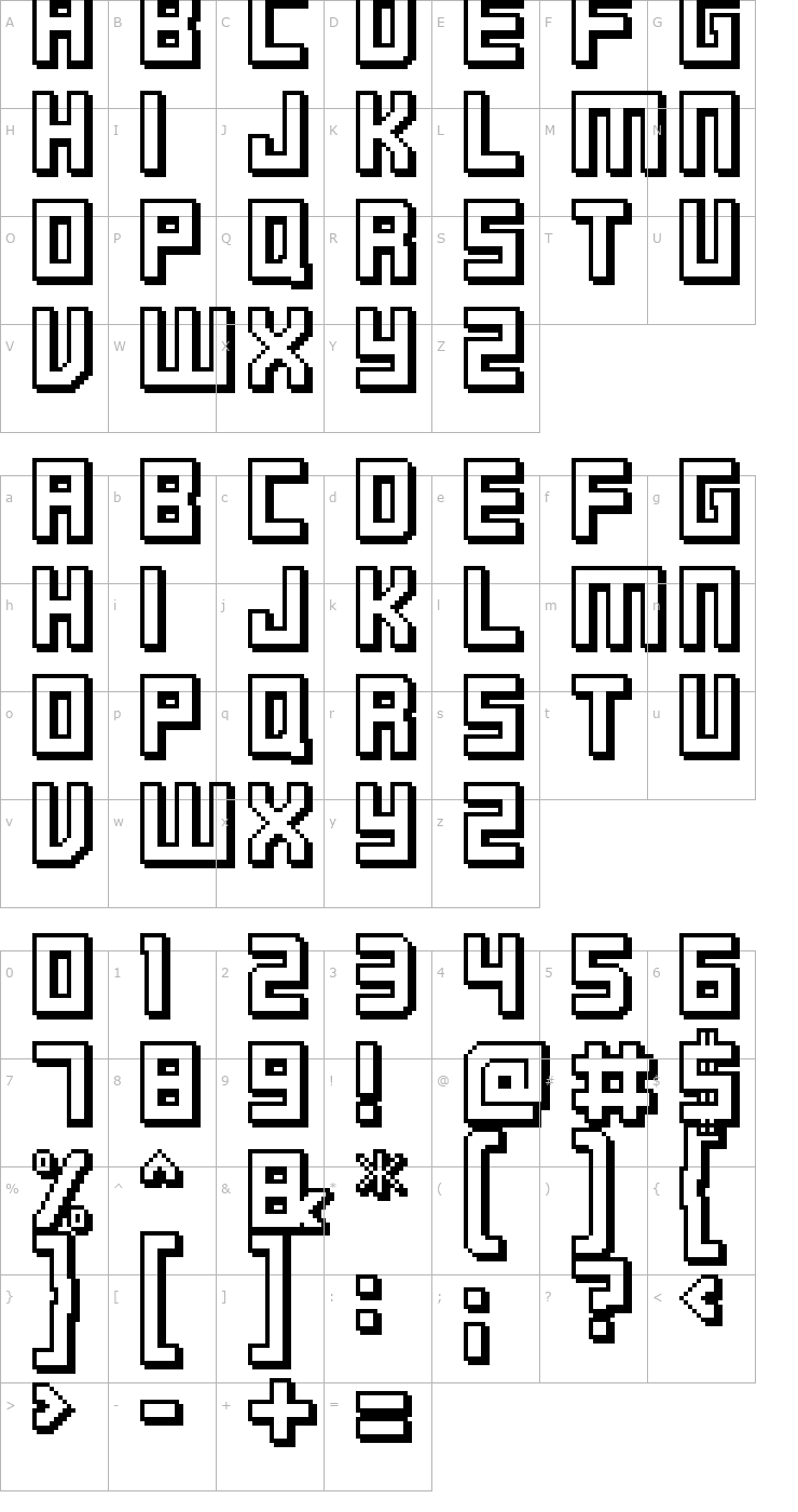 Character Map FFF Timeline 02 Font