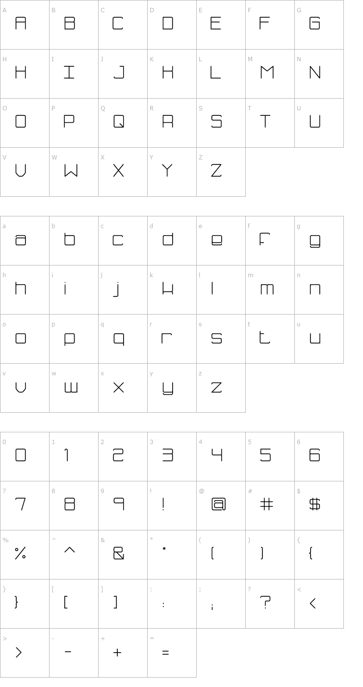 Character Map Fh_Blue OTF Font