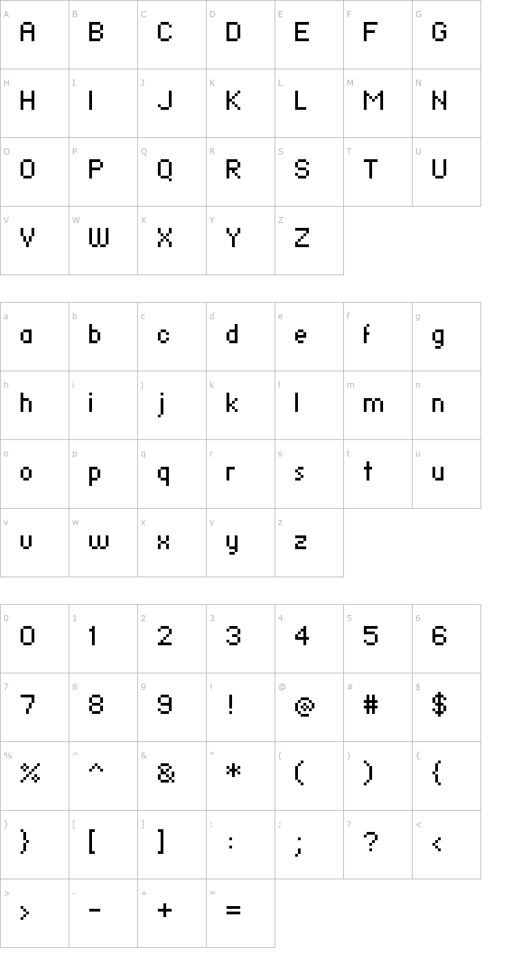 Character Map Fiery Turk Font