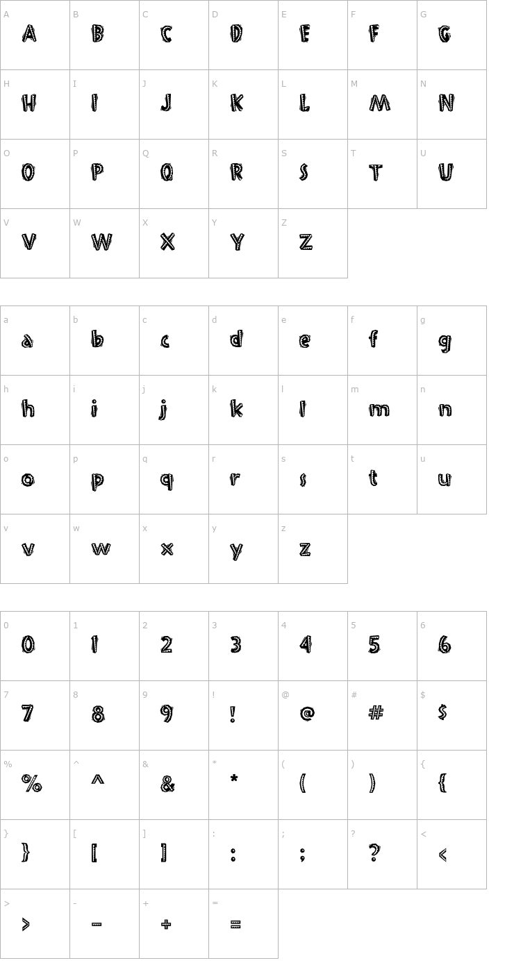 Character Map Fiesta Medium OTF Font