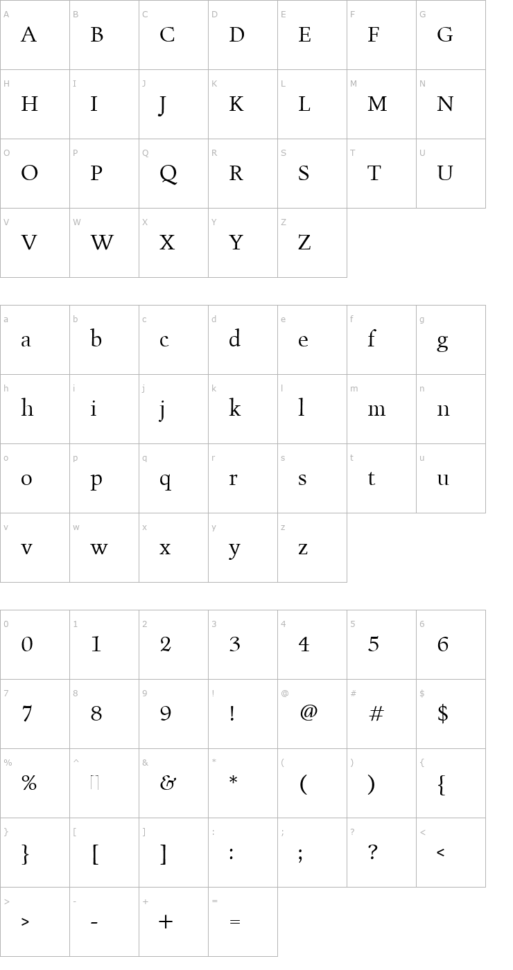 Character Map Figural Book Plain Font