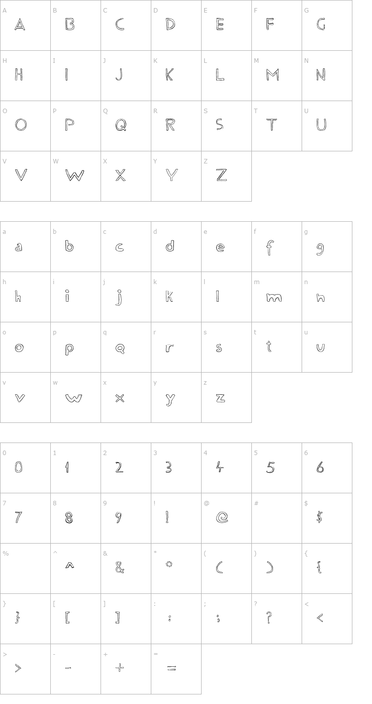 Character Map Fine Line Font