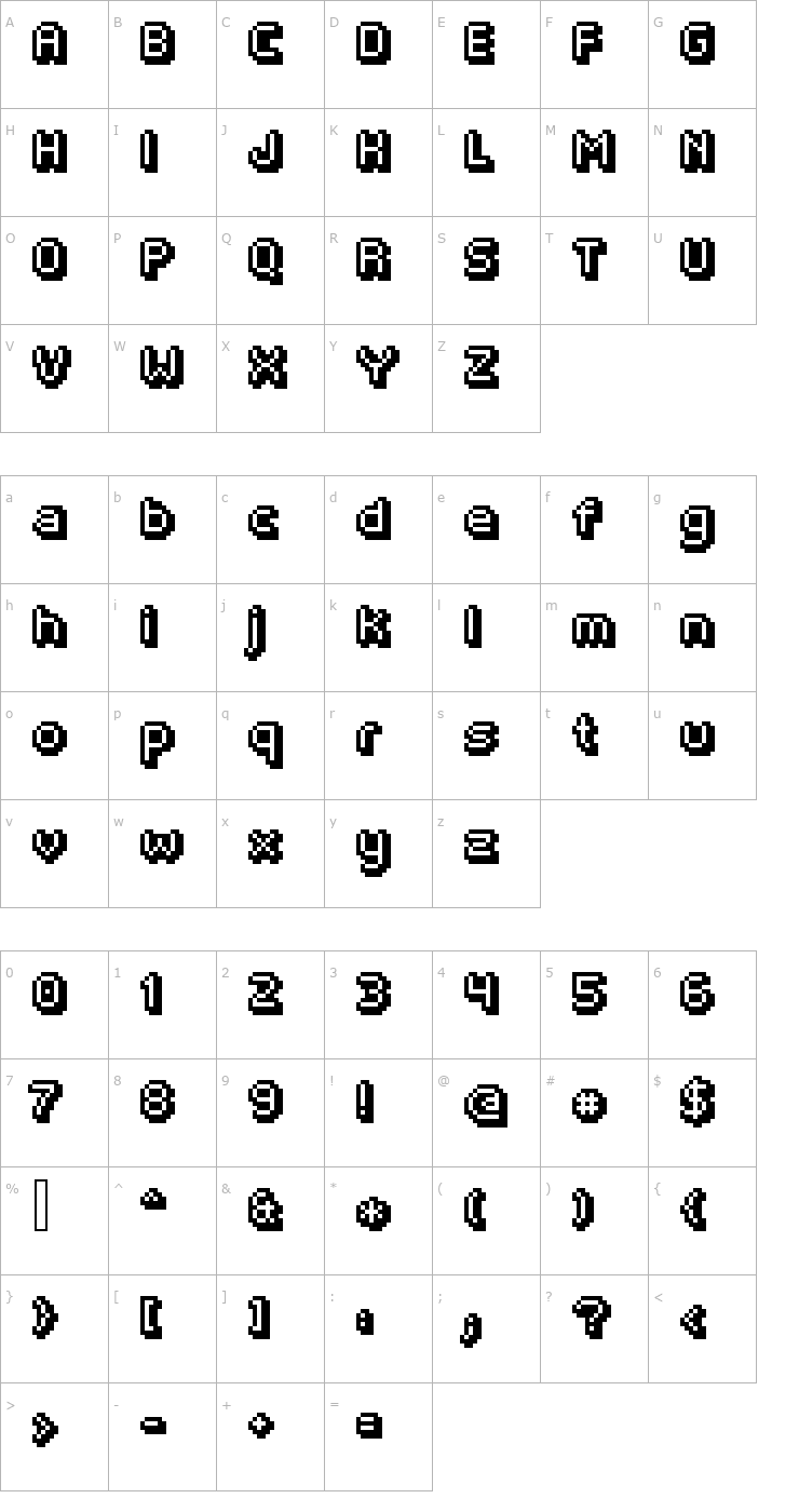 Character Map Fipps Font