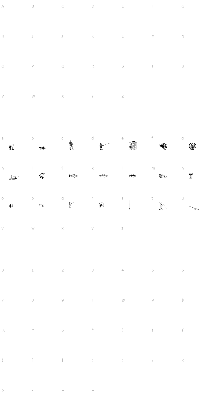 Character Map Fishing Anyone Font