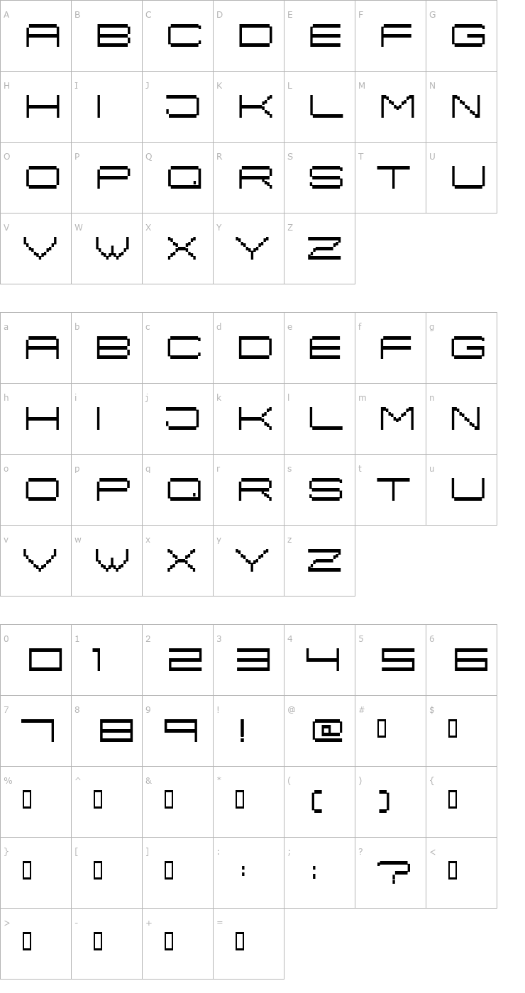 Character Map Fisk Bitmap Nr2 Font