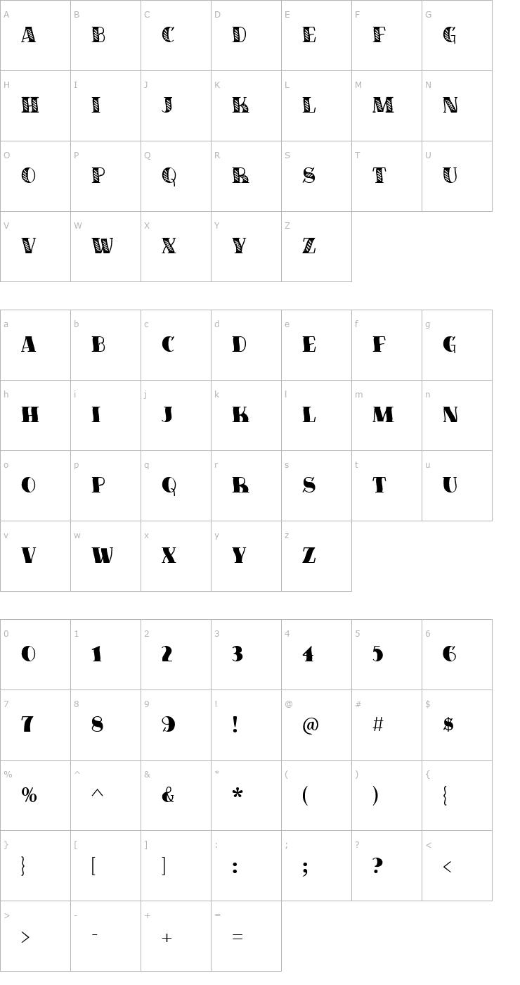 Character Map FiveOhOne Font