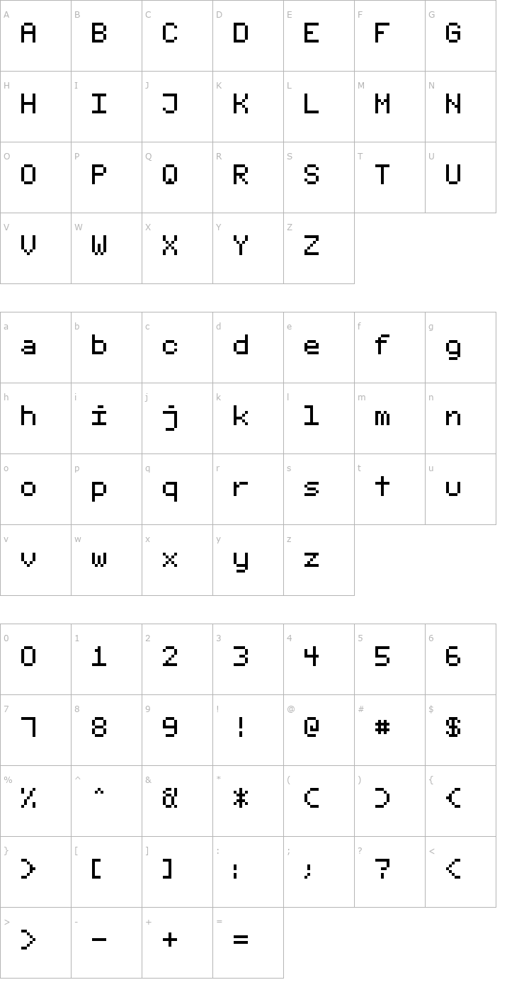 Character Map Fixed_v01 Font