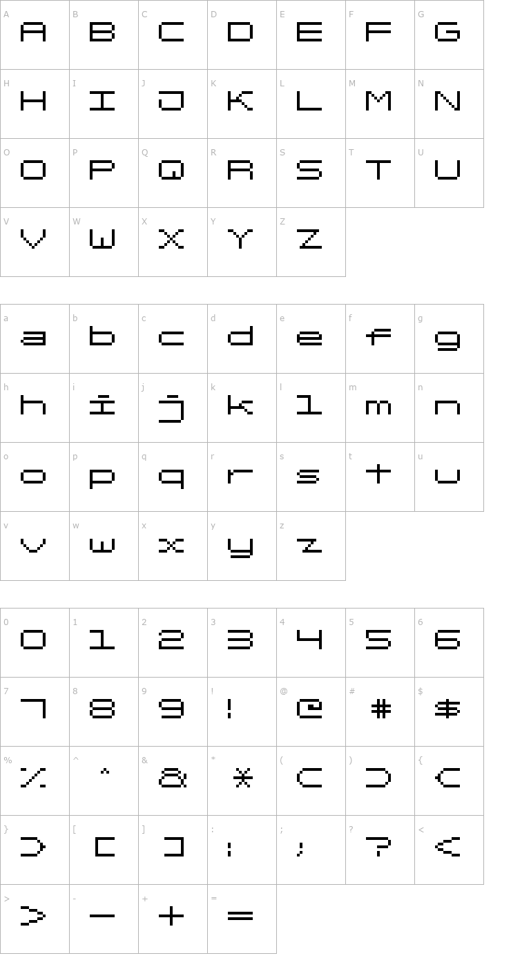 Character Map Fixed_v03 Font