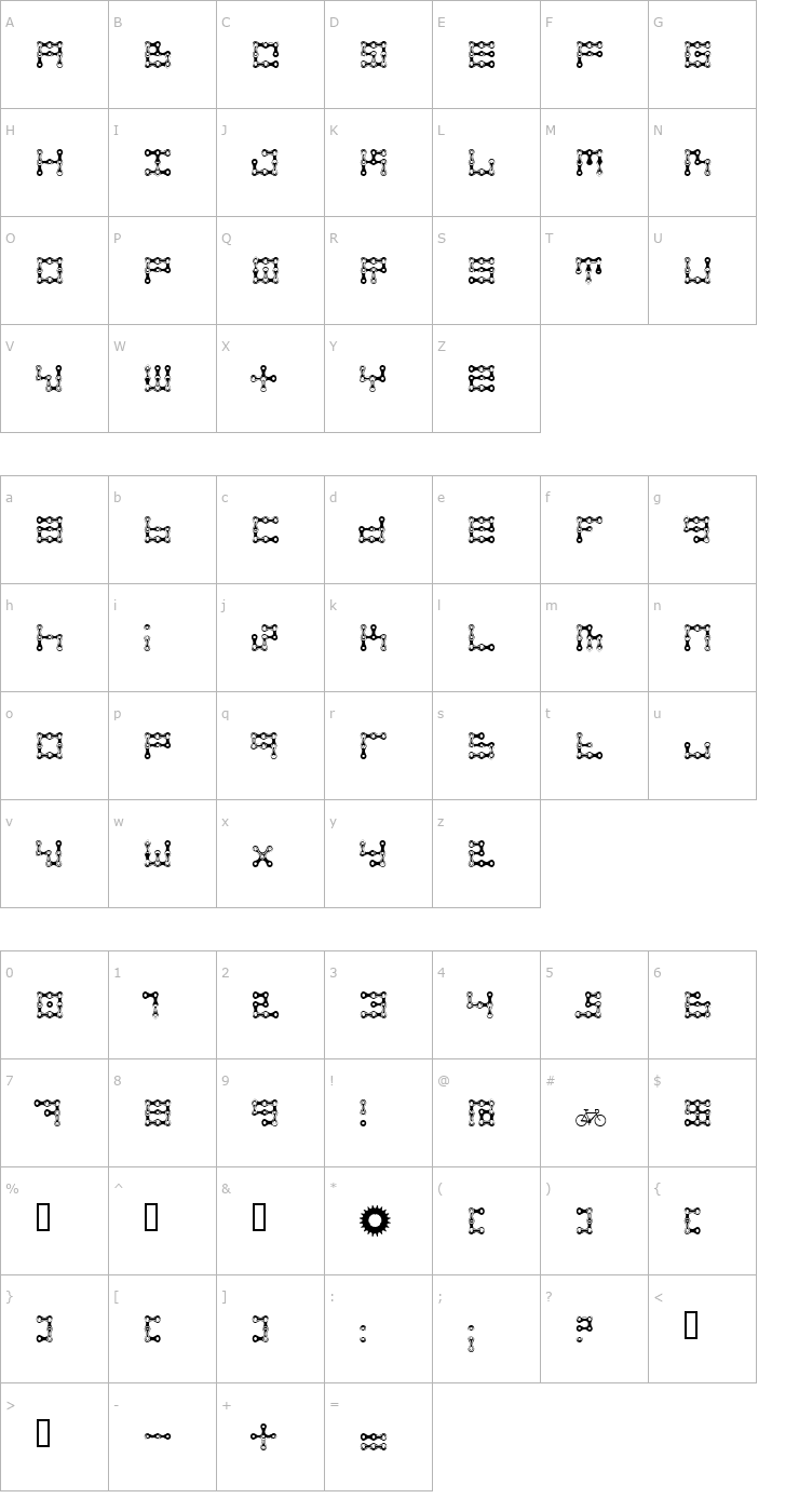 Character Map FK Chain Font