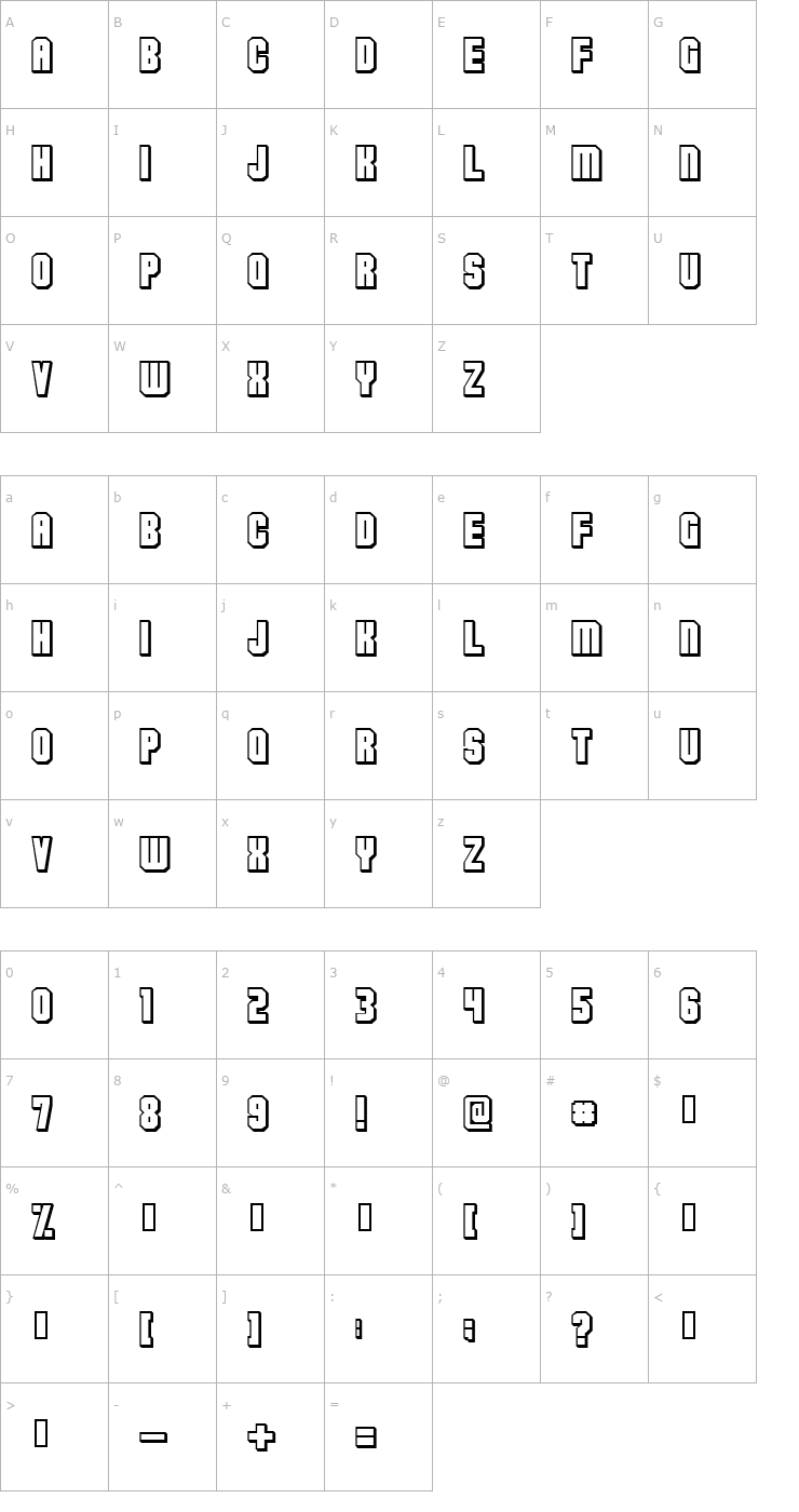 Character Map Flashback version 3 Font