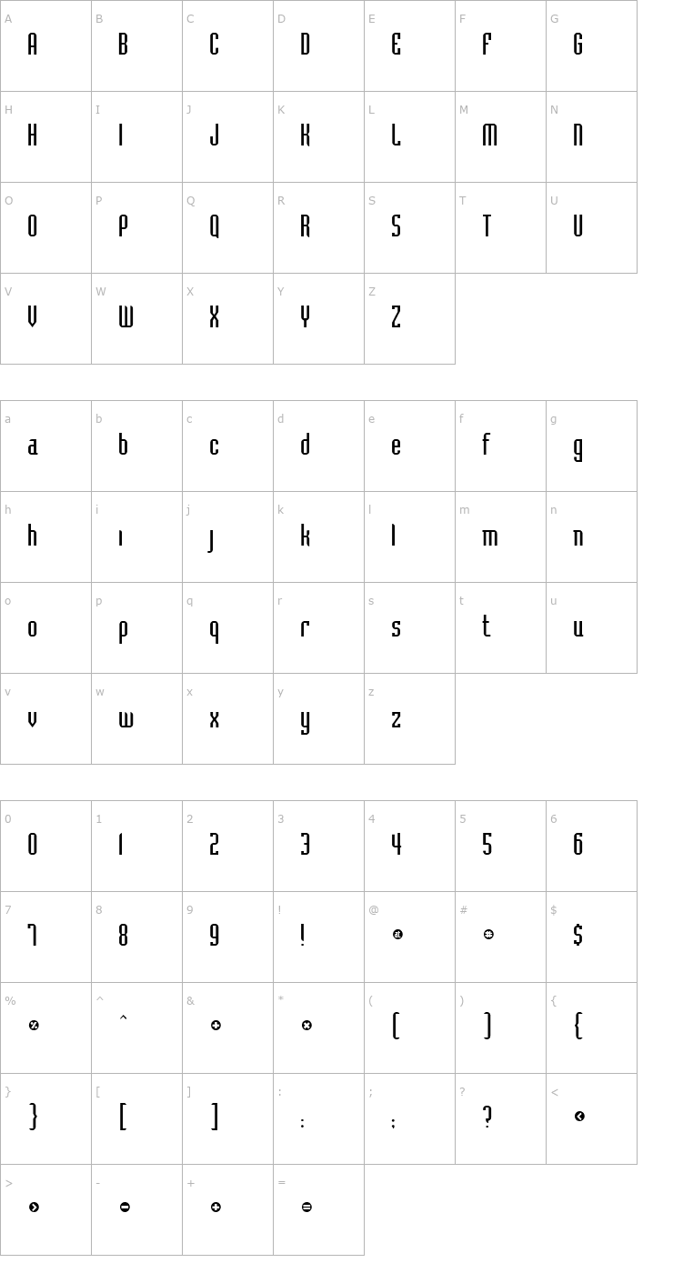 Character Map Flintstone Normal Font