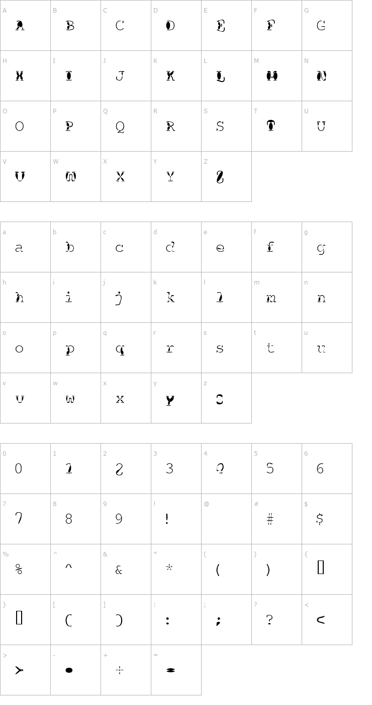 Character Map Floopi Font