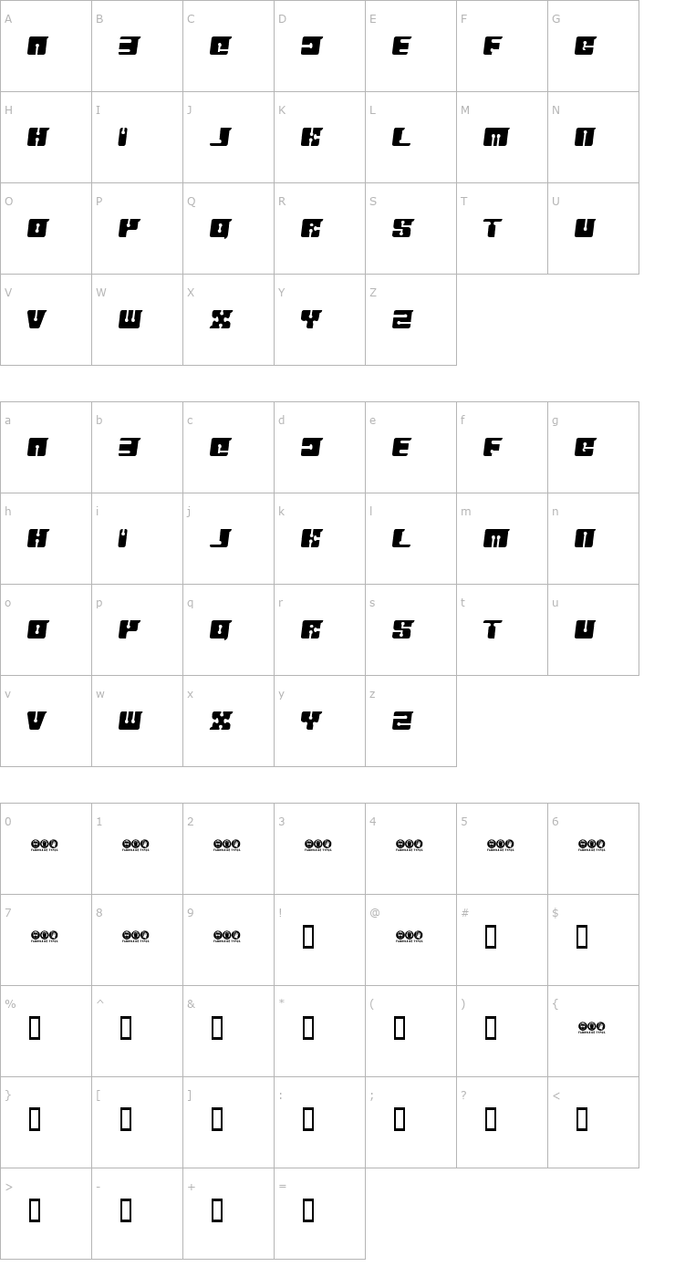 Character Map Floppy Disk Font