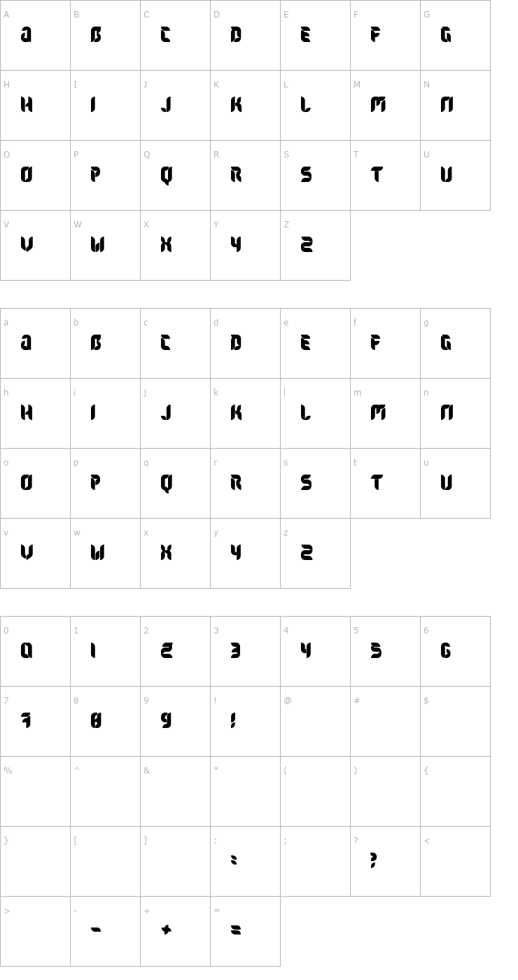 Character Map Flora Font