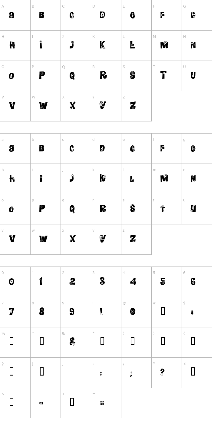 Character Map Floralies Font