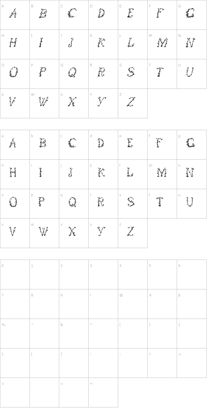 Character Map FloralOne Font