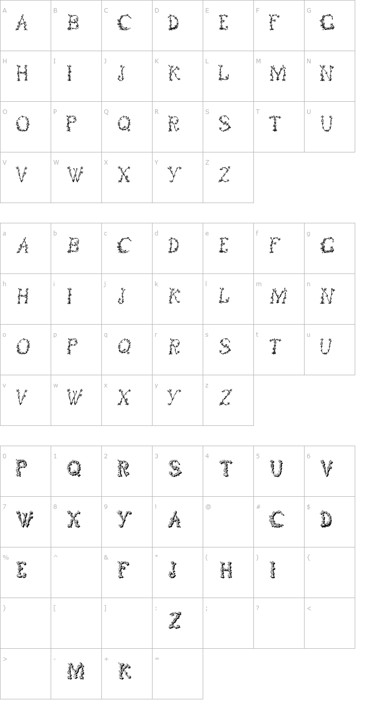 Character Map FloralTwo Font