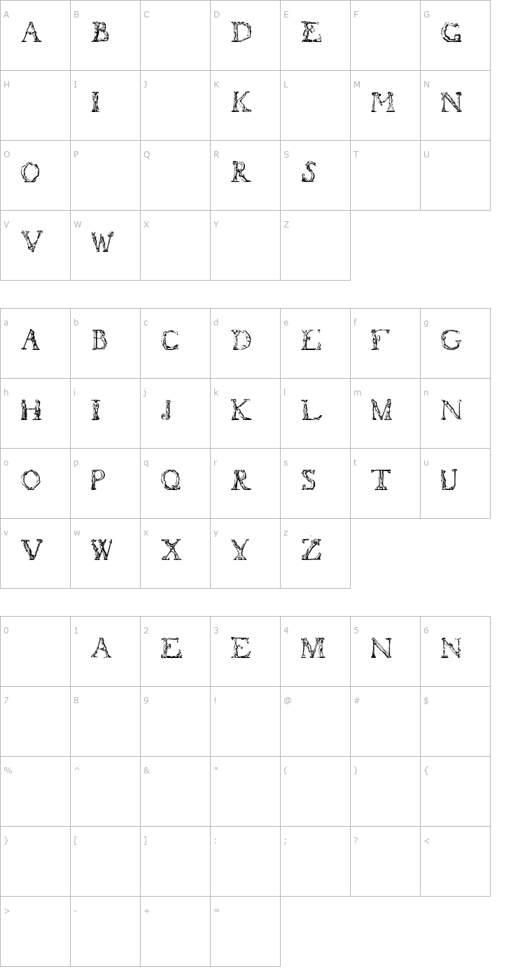 Character Map Flotner Font