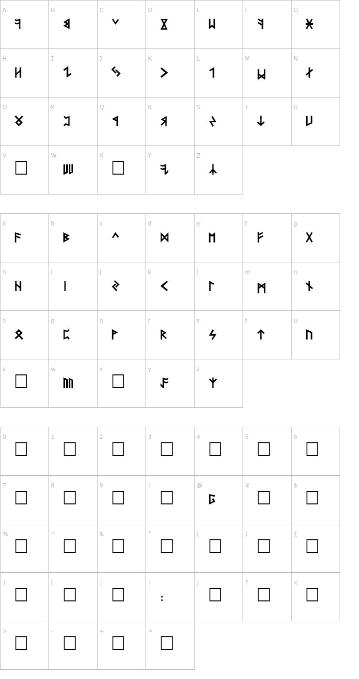 Character Map Folksag Font