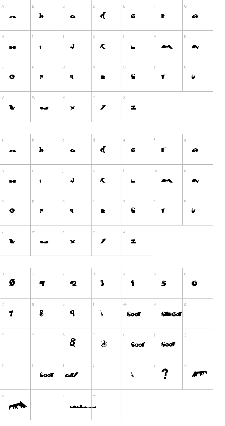 Character Map Font City Font