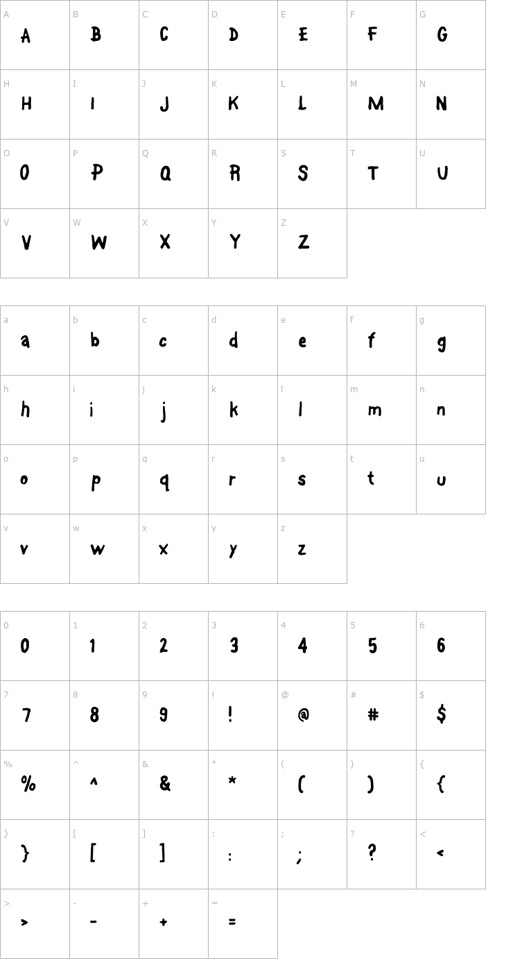 Character Map Font On A Stick Font