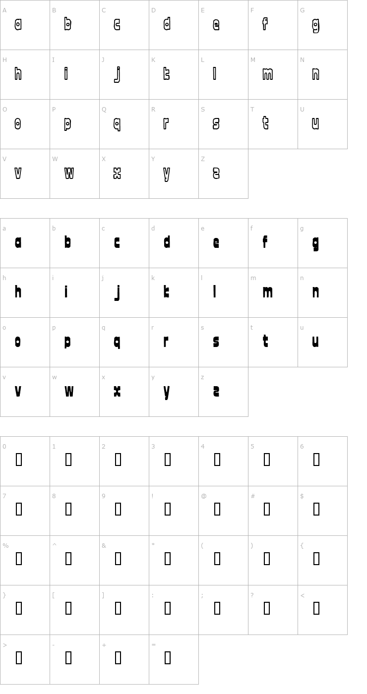 Character Map font twelve Font