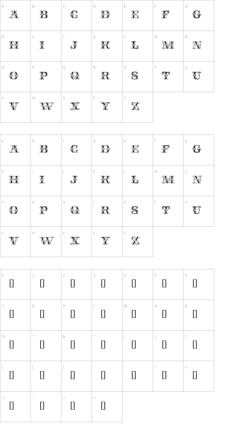 Character Map Fontanesi Font