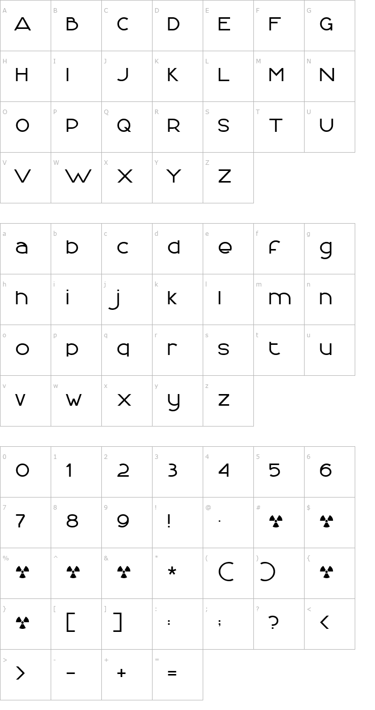 Character Map FontLogic Normal Font