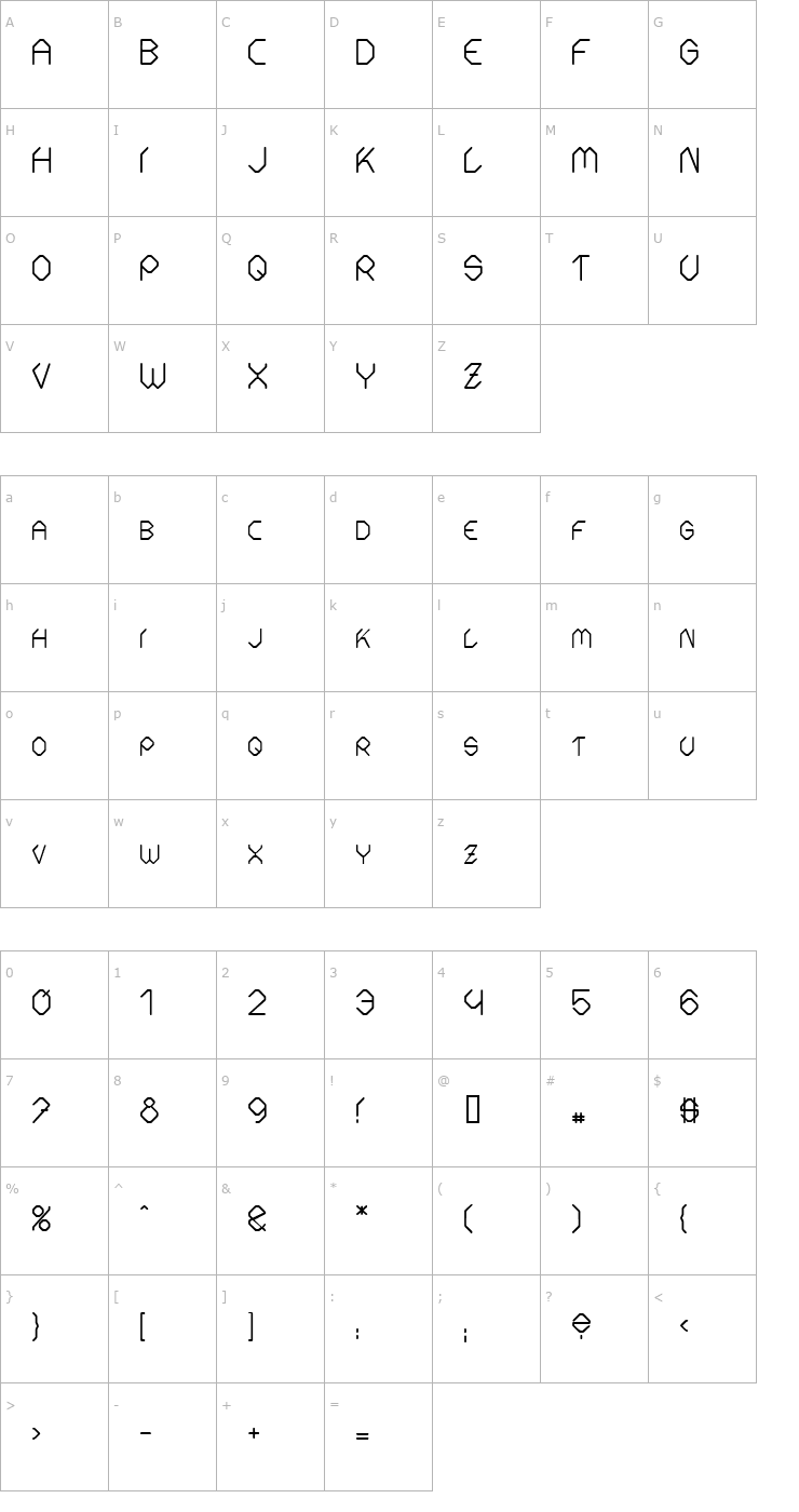 Character Map Fontmaker Slash Font