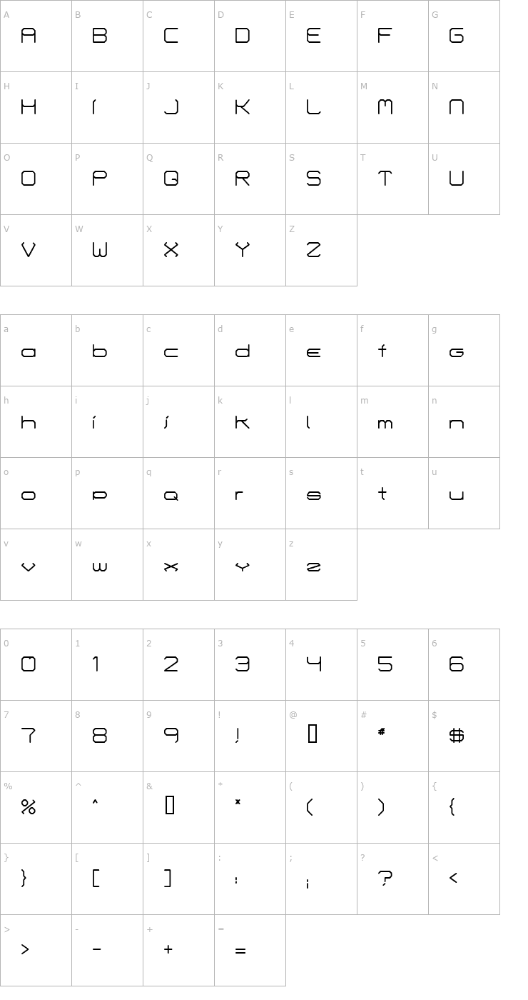 Character Map Fontmaker's Choice Font