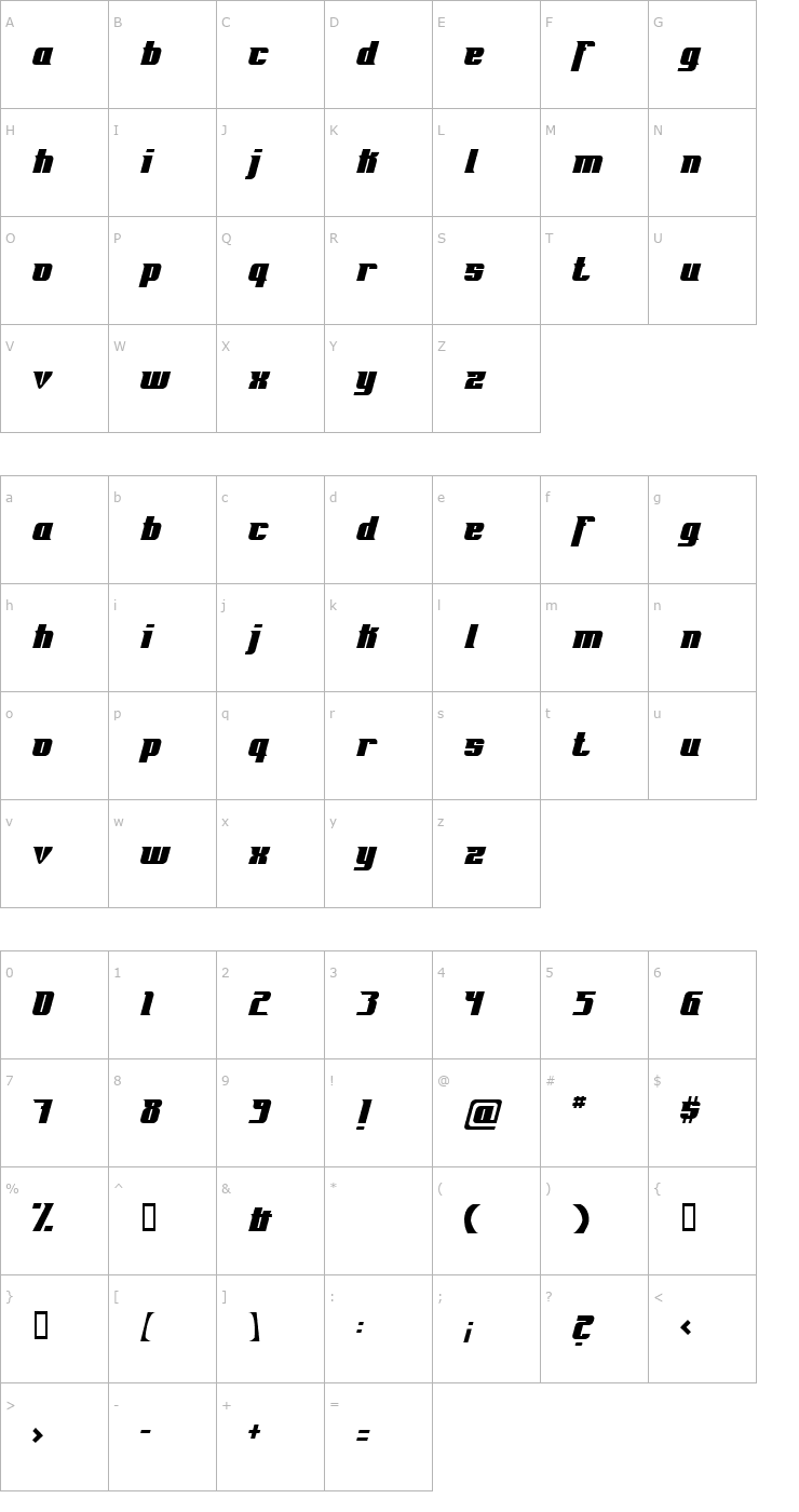 Character Map Fontovision Font