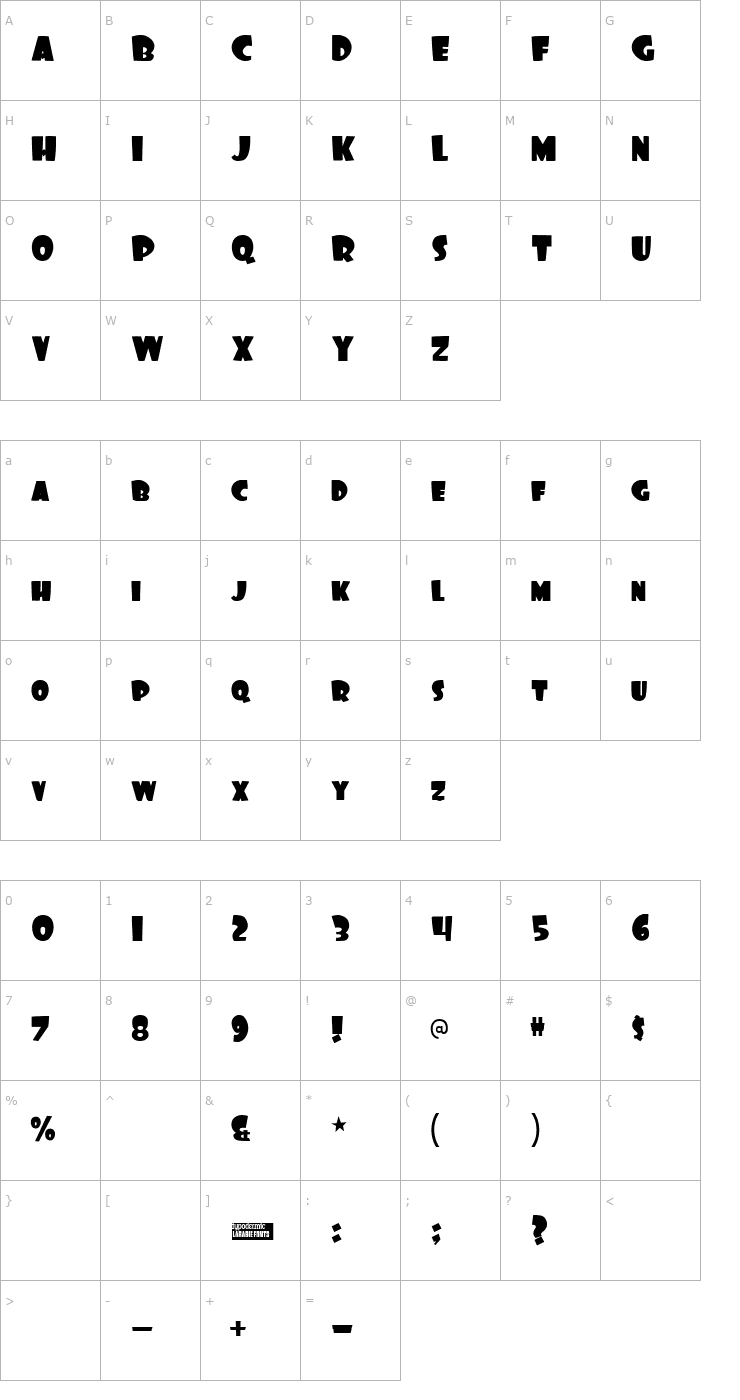 Character Map Foo Font