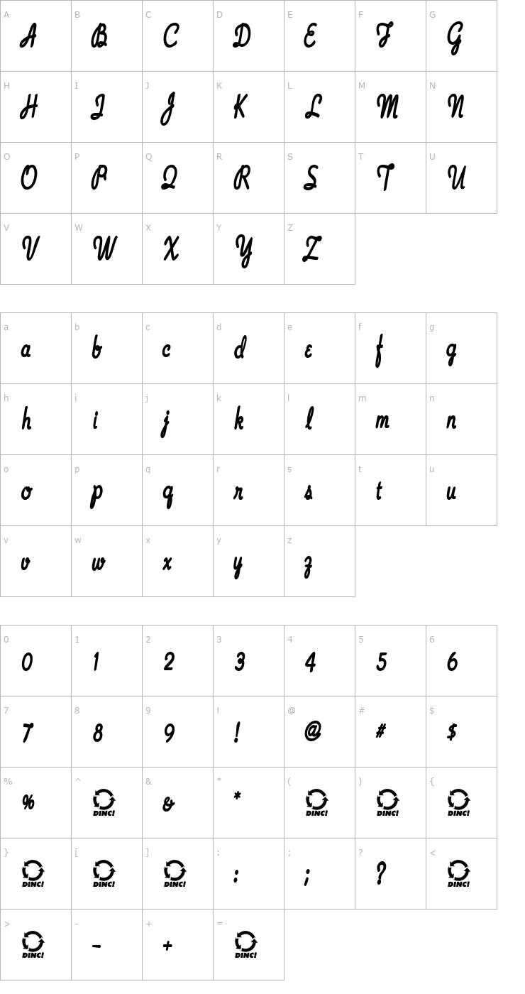 Character Map FoolsGold Font