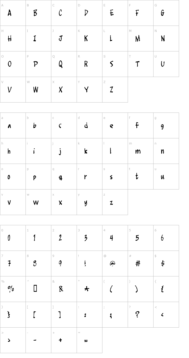 Character Map Foot Fight Font